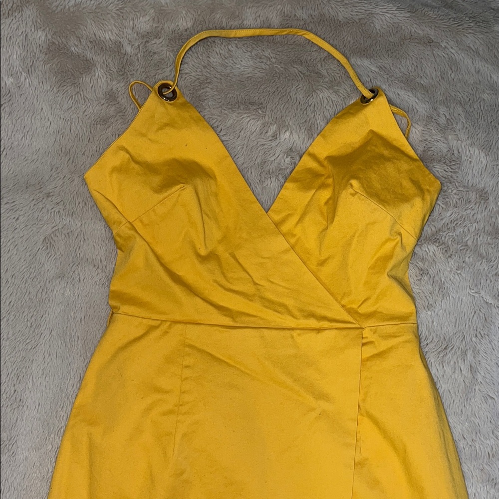 superdown Eleanor Wrap Tie Dress in Canary Yellow - Picture 5 of 8